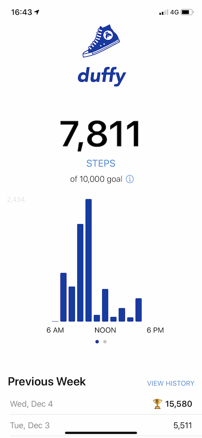 Steps throughout the day