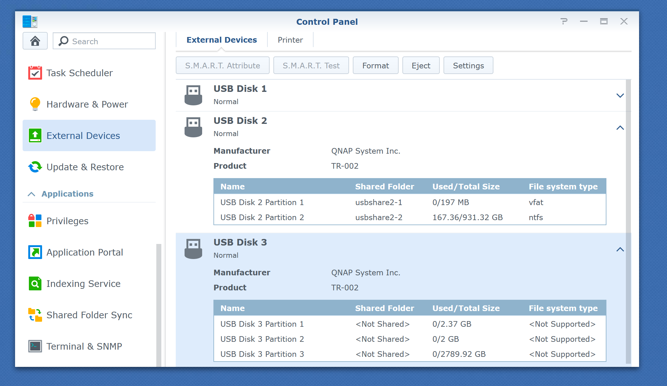 QNAP TR-002 on Synology