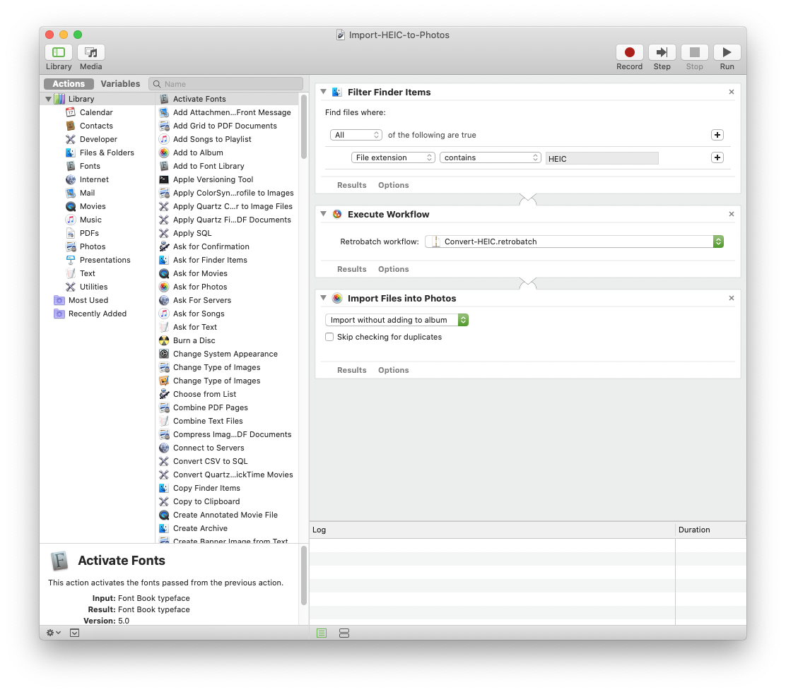 Automator for HEIC